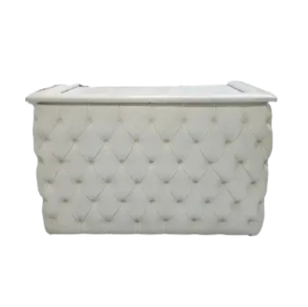 White tufted lounge bar rental